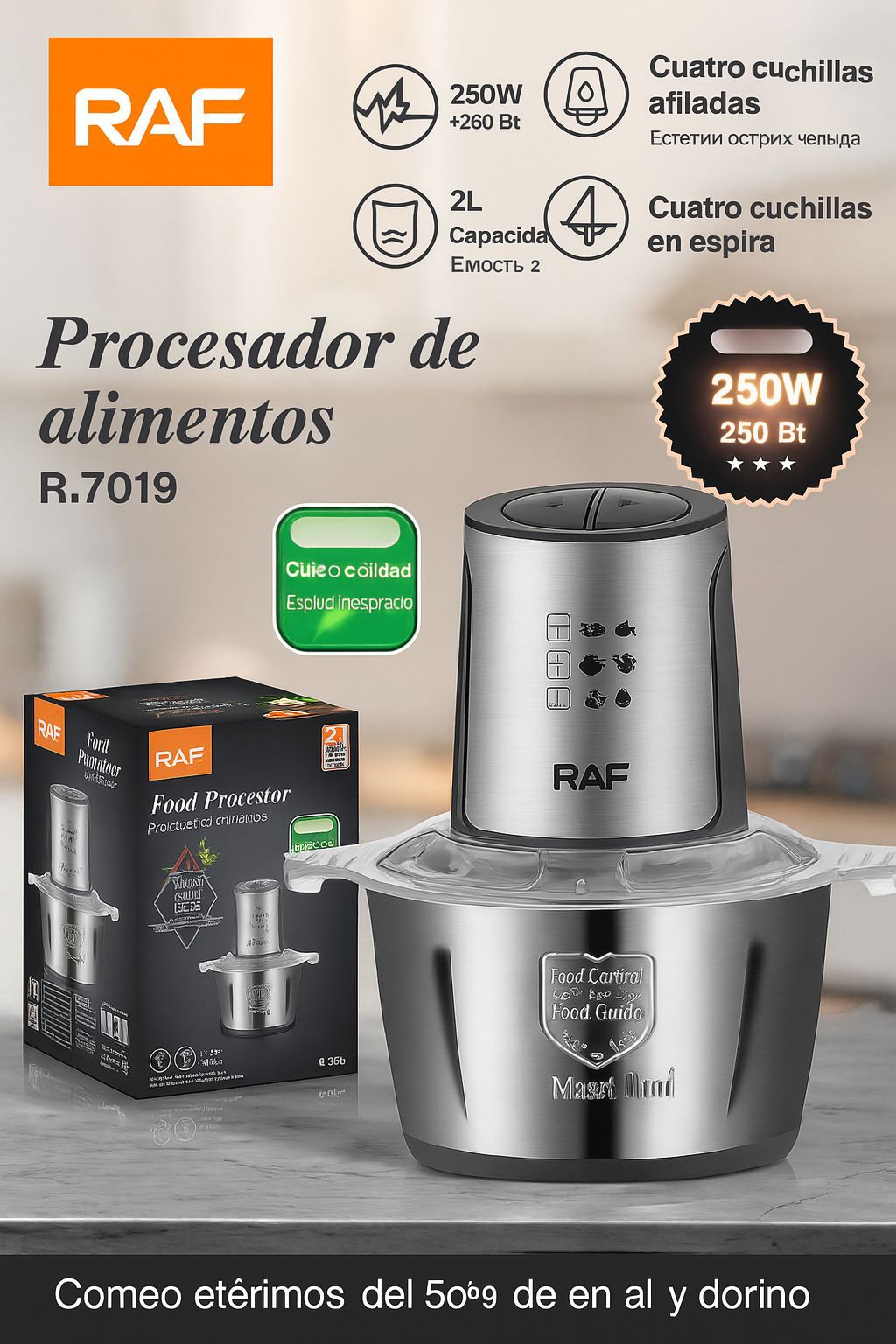 PROCESADOR DE ALIMENTOS RAF R.7019